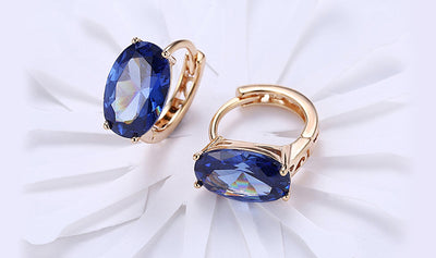 14K Gold Plating Large Diamond Cut  Elements Clip On Earrings- Two Options Available ITALY Design