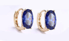 14K Gold Plating Large Diamond Cut  Elements Clip On Earrings- Two Options Available ITALY Design