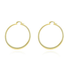 2" Flat Hoop Earrings in 18K Gold Plated