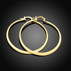 2" Flat Hoop Earrings in 18K Gold Plated